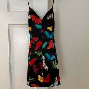 Alice + Olivia mini black dress with butterflies.